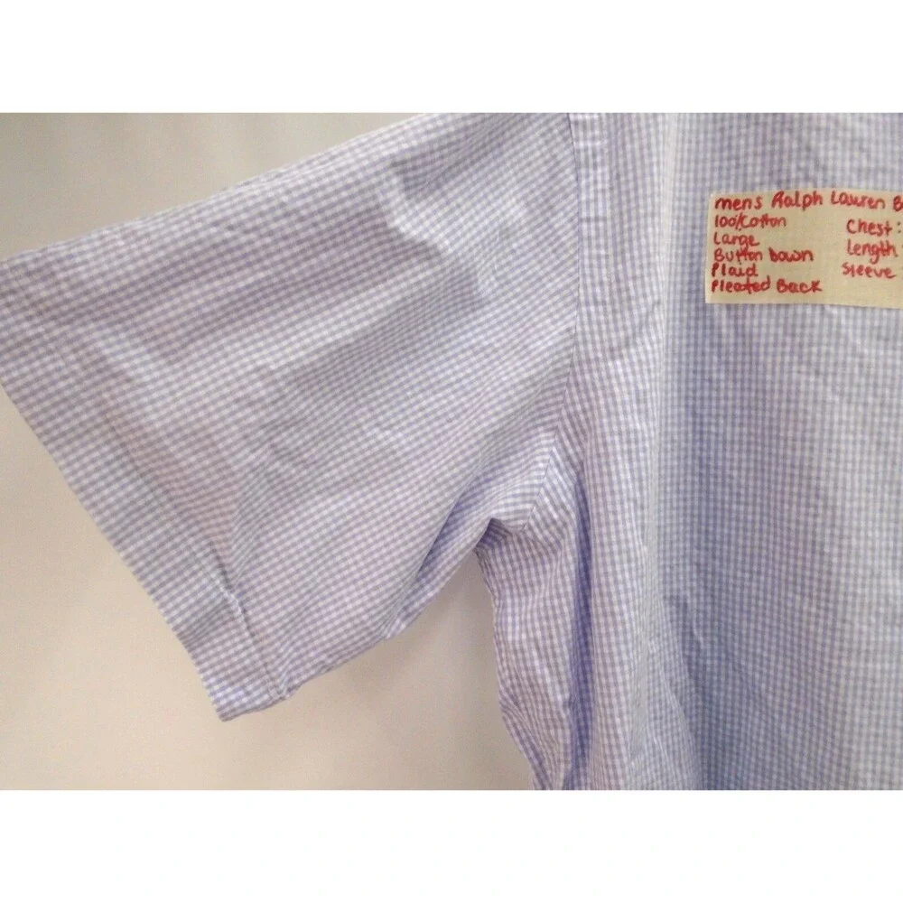 Ralph Lauren Mens Blake Shirt Sz Large 100% Cotton Button Down - Picture 6 of 8